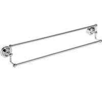 Porte-serviettes double RETRO en laiton chromé 66,5x12,5x11,5 cm