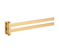 Porte-serviettes double rotatif NIL en laiton doré brossé 37 cm