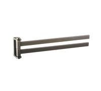 Porte-serviettes double rotatif NIL en laiton métal gris 37 cm