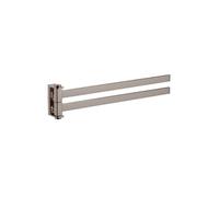 Porte-serviettes double rotatif NIL en laiton métal gris poli 37 cm