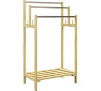 Porte-serviettes - Échelle de salle de bain sur pied - 3 niveaux - Acier inoxydable - 50,5 × 31 × 90 cm - Jaune