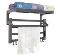 Porte-serviettes électrique avec tablette gris anthracite 55W