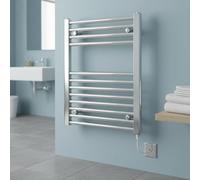 Porte-serviettes électrique - Étagère chauffante - Pour réchauffer la salle de bain - Forte capacité de chauffage - 60x60 cm - Chrome