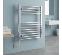Porte-serviettes électrique - Étagère chauffante - Pour réchauffer la salle de bain - Forte capacité de chauffage - 60x60 cm - Chrome