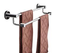 Porte-serviettes en acier inoxydable à double barre, porte-serviettes de bain rond, porte-serviettes mural, accessoires de salle de bain, 30 cm - 120 cm en option, montage par vis ( Size : 80cm )