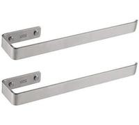 Porte-serviettes en acier inoxydable brossé, pour fixation murale ou sur meuble, 38 cm, lot de 2, couleur argent