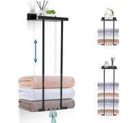 Porte-serviettes en acier inoxydable noir, 38-75 cm