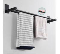 Porte-serviettes en acier inoxydable noir, extensible de 30 à 60 cm