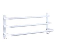 Porte-Serviettes en Aluminium Blanc à Trois Couches De Bain Mural Porte-Serviette Autoportant Organisateur D'étagère de Douche A347