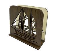 Porte-serviettes en bois porte-serviettes en papier avec un design sculpté complexe pour la décoration de cuisine et de bureaux pince à serviette en bois naturel