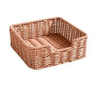 Porte Serviettes en Osier Tissé Plateau Imitation Rotin pour Salle de Bain | Distributeur de Serviettes Mains pour Hôtes Restaurateurs Café Hôtel Buffet Pique-Nique Réunions Mai