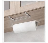 Porte-serviettes en papier à fixer sous les meubles de cuisine – Distributeur de serviettes en papier suspendu en acier inoxydable pour meubles d'une épaisseur maximale de 21 mm, aucun perçage nécessa