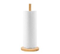 Porte Serviettes en Papier Bois pour Cuisine, Porte Essuie Tout en Bambou, PorteRouleau D'essuie Tout sur Pied, Support De Serviette en Papier À Base Antidérapante pour Film Conservation, Chiffon