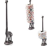 Porte-Serviettes en Papier ou Support de Papier Toilette sur Pied - Porte-Papier Toilette en Fonte - Support de Papier Toilette ou Support de Papier Toilette sur Pied - Argent Rustique avec Finition