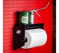 Porte-Serviettes en Papier perforé avec étagère, kit d'accessoires pour Panneau perforé avec Crochets Robustes, Noir