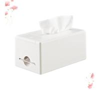 Porte-serviettes en Plastique ABS Multifonction pour Bureau, Blanc | Boîte à Mouchoirs, Distributeur Automatique de Cure-dents, Stable et Antidérapant, pour Étude et Voiture