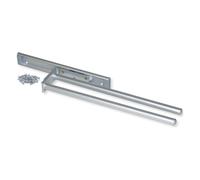 Emuca - Porte-Serviettes Extensible avec 2 Bras, Support pour Drap de Salle de Bain ou torchons de Cuisine en alluminium anodisé Mat, Longueur 440mm