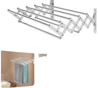 Porte-serviettes extensible, dimensions réglables, matériau imperméable, argent