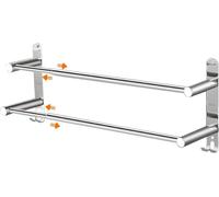 Porte-serviettes extensible - Étagère de salle de bain - Séchage des serviettes - Longueur réglable - 43-75 cm - Argent