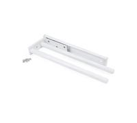 Emuca - Porte-serviettes extensible avec 2 bras, support pour drap de salle de bain ou torchons de cuisine en alluminium blanc, longueur 310mm