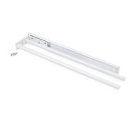 Emuca - Porte-serviettes extensible avec 2 bras, support pour drap de salle de bain ou torchons de cuisine en alluminium anodisé mat, longueur 440mm