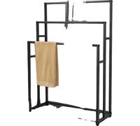 Porte-serviettes, fer et acier, 3 niveaux, 75x25cm, hauteurs réglables, charge maximale 25kg