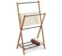 KADAX Porte-serviettes en bois, étendoir à linge avec surface de séchage jusqu'à 3,5m, porte-serviettes de bain pliable