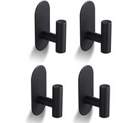 Porte-serviettes, lot de 4, sans perçage, acier inoxydable, pour salle de bain, cuisine, vêtements, noir