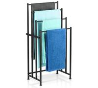 Porte-serviettes sur pied en métal noir