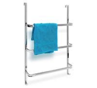 Porte-serviettes mural, 3 barres, 85x54x11,5 cm, en acier inoxydable, couleur argent
