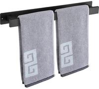 Porte-serviettes mural en acier inoxydable noir mat, 40 cm, autocollant