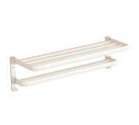 Porte-Serviettes Mural en Aluminium avec Double Porte-Serviettes Pliable for Salle de Bain et Toilettes, Blanc(40cm)