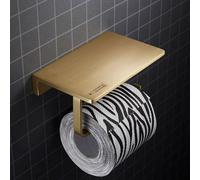 Porte-Serviettes Mural en Laiton doré brossé, Porte-Papier Toilette Rond, Crochets pour Serviettes, Kit d'accessoires de Salle de Bains, J