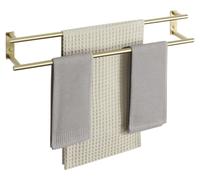 Porte-serviettes mural, porte-serviettes double pour invités doré, en acier inoxydable SUS304, résistant à la rouille et durable, porte-serviettes de cuisine pour la salle de bains et la chambre à cou