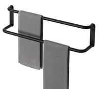 Porte-serviettes noir 60 cm, ensemble de porte-serviettes pour la salle de bains (serviettes d'invités), porte-serviettes mural double en acier inoxydable 304, porte-serviettes pour la salle de bains 
