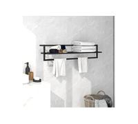 vidaXL Porte-serviette - Fer - Noir 95x25x22 cm