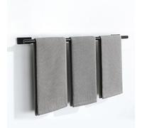Porte-serviettes noir en acier inoxydable 304, barre porte-serviettes à fixation murale, support pour serviettes d'invités, ensemble pour salle de bains, support mural pour serviettes de bain pour sal