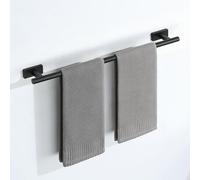 Porte-serviettes noir en acier inoxydable 304, barre porte-serviettes à fixation murale, support pour serviettes d'invités, ensemble pour salle de bains, support mural pour serviettes de bain pour sal