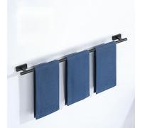 Porte-serviettes noir en acier inoxydable 304, barre porte-serviettes à fixation murale, support pour serviettes d'invités, ensemble pour salle de bains, support mural pour serviettes de bain pour sal