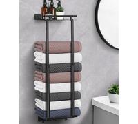 Porte-serviettes noir extensible de 41 à 72 cm pour la salle de bains