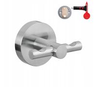 Porte-serviettes/peignoirs TESA MOON sans perçage, métal argenté