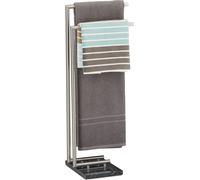 Porte-serviettes PIERRE de Relaxdays, porte-serviettes sur pied, porte-serviettes en marbre, H x L x P : 84 x 34 x 30 cm, noir