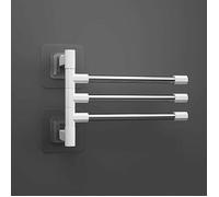 Porte-serviettes pivotant à ventouses 3 barres pivotantes 180° - 31.5x11.7x26 cm - Capacité 3 à 20 kg HBCL