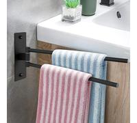 Porte-Serviettes pivotant, Porte Serviette Salle De Bain sans Percage, Gain de Place - Support Mural pour Serviettes - Double Barre pivotante pour Salle de Cuisine