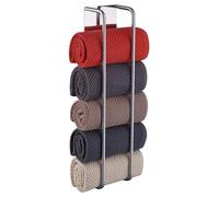 Porte-serviettes pour invités sans perçage, chromé ; étagère à serviettes autocollante en acier inoxydable SUS304 ; panier de rangement pour serviettes de bain, 40 cm, Y01-HC