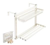 Porte-serviettes pour radiateur Beige sans perçage Séchoir à vêtements Étagère radiateur chauffant pour penderie à vêtements pour radiateur chauffant Accessoires pour radiateur pour cuisine