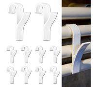 Porte-serviettes pour radiateur, lot de 10, serviettes blanches, porte-serviettes, barre porte-serviettes, mobilier de salle de bains, décoration pour radiateur (blanc)