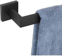 Porte-serviettes pour salle de bains et cuisine, 40 cm, fixation murale, acier inoxydable, noir mat, B4003BK-L16