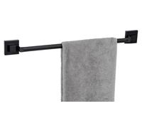 Porte-serviettes Quadro : porte-serviettes élégant en acier inoxydable, 60 cm, facile à installer sans perçage, couleur noire raffinée.