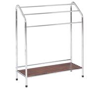 Porte-serviettes Rangement Salle de bain 3 Rails Étagère Acier Argenté Yopal